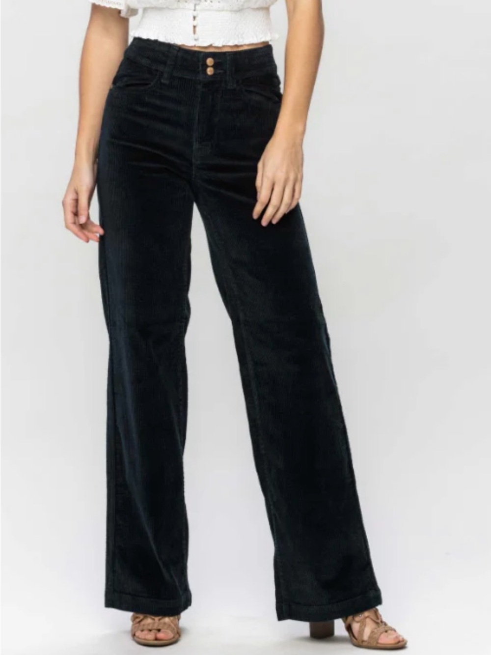 Judy blue Black Corduroy‎ Wide-Leg Pants